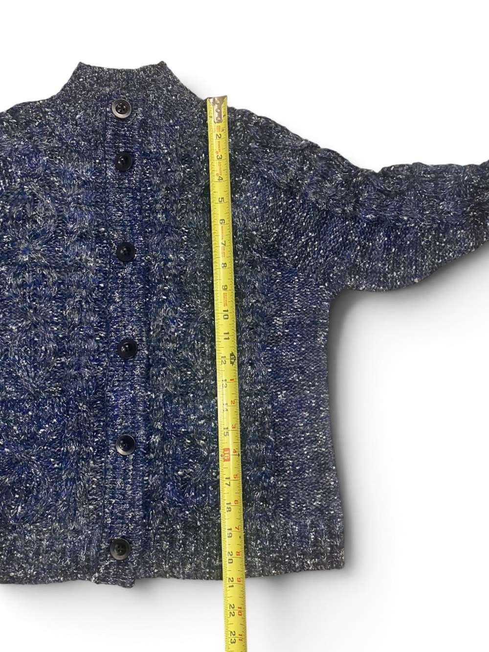 NWT Talbots Blue Metallic Tweed Mockneck Cabin Lake Cozy Classic Sweater Size M - Picture 10 of 13